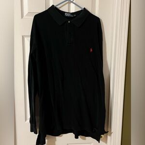 Polo Ralph Lauren Big and Tall Black Long Sleeve Polo Size 3XLT